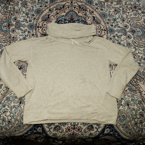 💨YOGALICIOUS GreyCowl Neck Pull Over Sweatshirt - Picture 1 of 5